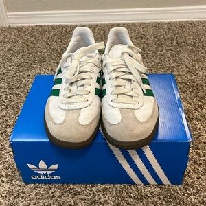 Adidas Samba OG Shoes w/ Green Stripes